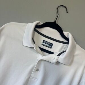 Ben Hogan Performance Mens White Textured Golf Polo Shirt Large L Short Sleeve